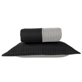 Kit Cobreleito Queen Dupla-Face Lavive Plaza Preto/Gelo Kit Cobreleito Queen Dupla-Face Lavive Plaza Preto/Gelo
