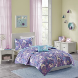 Kit Colcha Infantil Corttex Playttex Unicórnio Roxo 3 Peças Kit Colcha Infantil Corttex Playttex Unicórnio Roxo 3 Peças