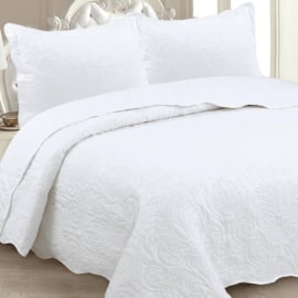 Kit Colcha Solteiro Rozac Classic Branco (1 Colcha + 1 Porta-Travesseiro)