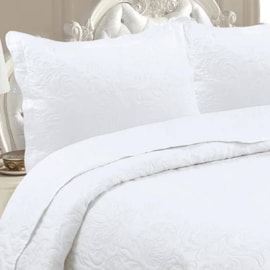 Kit Colcha Solteiro Rozac Classic Branco (1 Colcha + 1 Porta-Travesseiro)