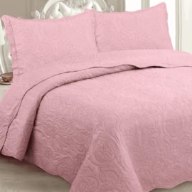 Kit Colcha Solteiro Rozac Classic Rosa Antigo (1 Colcha + 1 Porta-Travesseiro)