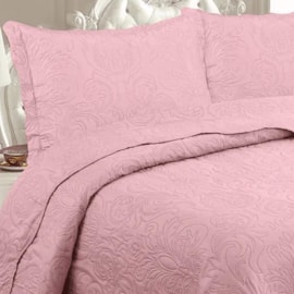 Kit Colcha Solteiro Rozac Classic Rosa Antigo (1 Colcha + 1 Porta-Travesseiro)