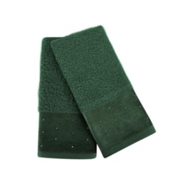 Kit com 2 Toalhas de lavabo Cristal Atlântica Verde Musgo Kit com 2 Toalhas de lavabo Cristal Atlântica Verde Musgo