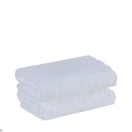 Kit com 2 Toalhas de Lavabo Crystal Buddemeyer Branca