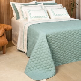 Kit Coordenado Cobreleito Queen Lavive Francis 5Pçs 180Fios Verde Malva Kit Coordenado Cobreleito Queen Lavive Francis 5Pçs 180Fios Verde Malva