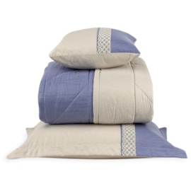 Kit coordenado Cobreleito Queen Lavive Melinda Azul Kit coordenado Cobreleito Queen Lavive Melinda Azul