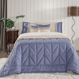 Kit coordenado Cobreleito Queen Lavive Melinda Azul Kit coordenado Cobreleito Queen Lavive Melinda Azul