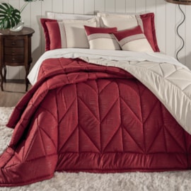 Kit coordenado Cobreleito Queen Lavive Melinda Vermelho Kit coordenado Cobreleito Queen Lavive Melinda Vermelho
