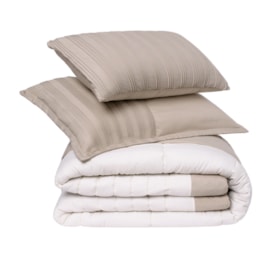 Kit Coordenado Cobreleito Queen Lavive Vicenza 4Pçs Bege Kit Coordenado Cobreleito Queen Lavive Vicenza 4Pçs Bege