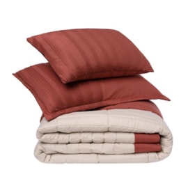 Kit Coordenado Cobreleito Queen Lavive Vicenza 4Pçs Cobre Kit Coordenado Cobreleito Queen Lavive Vicenza 4Pçs Cobre