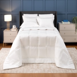 Kit Coordenado Cobreleito Queen Lavive Vienna 4Pçs 400Fios Algodão Branco Kit Coordenado Cobreleito Queen Lavive Vienna 4Pçs 400Fios Algodão Branco