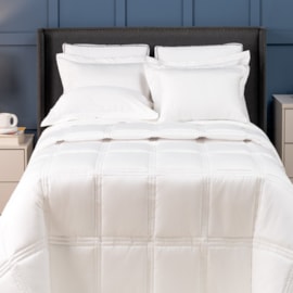 Kit Coordenado Cobreleito Queen Lavive Vienna 4Pçs 400Fios Algodão Branco Kit Coordenado Cobreleito Queen Lavive Vienna 4Pçs 400Fios Algodão Branco
