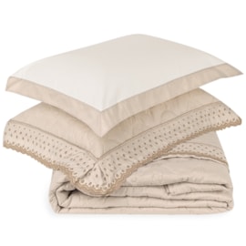 Kit coordenado Cobreleito Super King Lavive Vira Doblo Ferrara Bege Kit coordenado Cobreleito Super King Lavive Vira Doblo Ferrara Bege