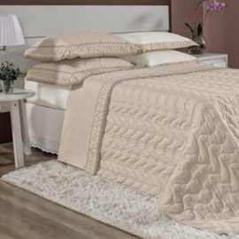 Kit coordenado Cobreleito Super King Lavive Vira Doblo Ferrara Bege Kit coordenado Cobreleito Super King Lavive Vira Doblo Ferrara Bege