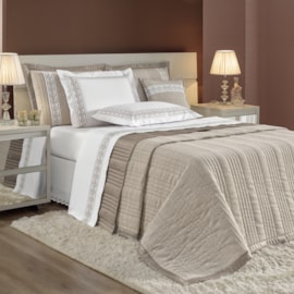 Kit coordenado Dupla-face Cobreleito Queen Lavive Azure Bege/Fendi Kit coordenado Dupla-face Cobreleito Queen Lavive Azure Bege/Fendi