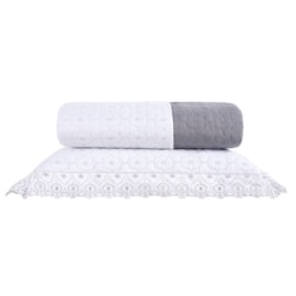Kit Coordenado Queen Lavive Charlote Dupla Face Gris Kit Coordenado Queen Lavive Charlote Dupla Face Gris
