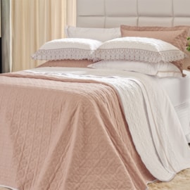 Kit Coordenado Queen Lavive Charlote Dupla Face Rose Kit Coordenado Queen Lavive Charlote Dupla Face Rose