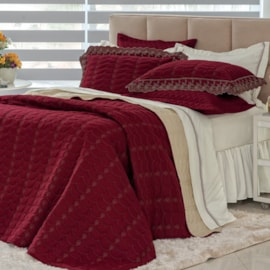 Kit Coordenado Queen Lavive Jardine Cabernet/Bege Kit Coordenado Queen Lavive Jardine Cabernet/Bege