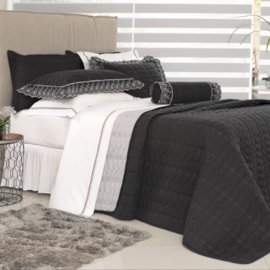 Kit Coordenado Queen Lavive Jardine Preto/Gris Kit Coordenado Queen Lavive Jardine Preto/Gris