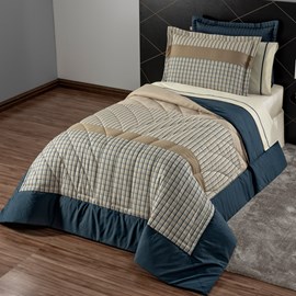 Kit Coordenado Solteiro Vince Azul Lavive Kit Coordenado Solteiro Vince Azul Lavive