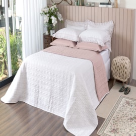 Kit Coordenado Super King Lavive Charlote Dupla Face Rosè Kit Coordenado Super King Lavive Charlote Dupla Face Rosè