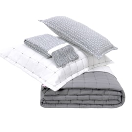 Kit Coordenado Super-King Lavive Diana Cinza Kit Coordenado Super-King Lavive Diana Cinza