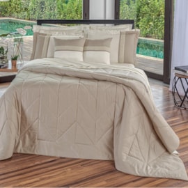 Kit Coordenado Super-King Lavive Melinda Bege/Palha Kit Coordenado Super-King Lavive Melinda Bege/Palha