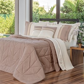 Kit Coordenado Super-King Lavive Melinda Rose/Palha Kit Coordenado Super-King Lavive Melinda Rose/Palha