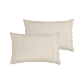 Kit de 2 Fronhas de Habitat Rendada Bege 50cm x 70cm Kit de 2 Fronhas de Habitat Rendada Bege 50cm x 70cm