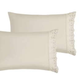 Kit de 2 Fronhas de Habitat Rendada Bege 50cm x 70cm Kit de 2 Fronhas de Habitat Rendada Bege 50cm x 70cm