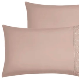 Kit de 2 Fronhas de Habitat Rendada Rosa 50cm x 70cm Kit de 2 Fronhas de Habitat Rendada Rosa 50cm x 70cm