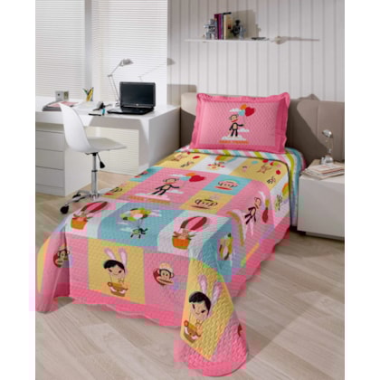 Kit Edredom Solteiro Paul Frank Matelassê Buettner Ballon