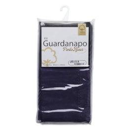 Kit Guardanapo Algodão Ponto Ajour 40cm x 40cm Jolitex Azul Marinho 2 Peças