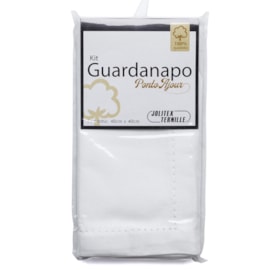 Kit Guardanapo Algodão Ponto Ajour 40cm x 40cm Jolitex Branco 2 Peças