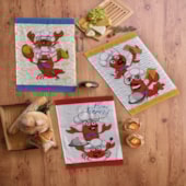 Kit Pano de Copa Felpudo Teka Primore Estampas Lagostas 6 Pçs Kit Pano de Copa Felpudo Teka Primore Estampas Lagostas 6 Pçs