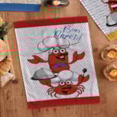 Kit Pano de Copa Felpudo Teka Primore Estampas Lagostas 6 Pçs Kit Pano de Copa Felpudo Teka Primore Estampas Lagostas 6 Pçs