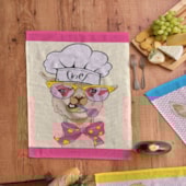 Kit Pano de Copa Felpudo Teka Primore Estampas Lhamas 6 Pçs Kit Pano de Copa Felpudo Teka Primore Estampas Lhamas 6 Pçs