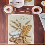 Kit Pano de Copa Felpudo Teka Primore Estampas Pães 6 Pçs Kit Pano de Copa Felpudo Teka Primore Estampas Pães 6 Pçs