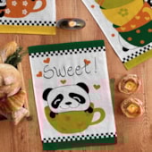 Kit Pano de Copa Felpudo Teka Primore Estampas Pandas 6 Pçs Kit Pano de Copa Felpudo Teka Primore Estampas Pandas 6 Pçs