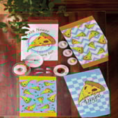 Kit Pano de Copa Felpudo Teka Primore Estampas Pizza 6 Pçs Kit Pano de Copa Felpudo Teka Primore Estampas Pizza 6 Pçs