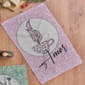 Kit Pano de Copa Felpudo Teka Primore Estampas Sentimentos 6 Pçs Kit Pano de Copa Felpudo Teka Primore Estampas Sentimentos 6 Pçs