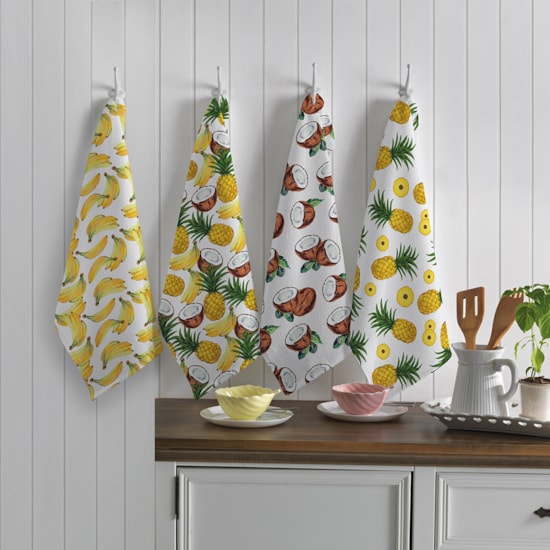 Kit Pano de Copa Felpudo Teka Primore Estampas Sortidas Tropical 6 Peças Kit Pano de Copa Felpudo Teka Primore Estampas Sortidas Tropical 6 Peças