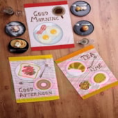 Kit Pano de Copa Teka Fiori Bunnys e Café da Manhã 6 Peças Kit Pano de Copa Teka Fiori Bunnys e Café da Manhã 6 Peças