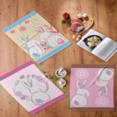 Kit Pano de Copa Teka Fiori Bunnys e Geléia 6 Peças Kit Pano de Copa Teka Fiori Bunnys e Geléia 6 Peças