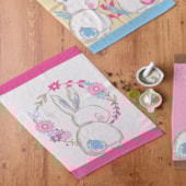 Kit Pano de Copa Teka Fiori Bunnys e Geléia 6 Peças Kit Pano de Copa Teka Fiori Bunnys e Geléia 6 Peças