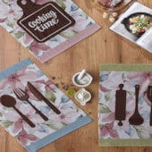 Kit Pano de Copa Teka Fiori Cooking Time e Frutas 6 Pçs Kit Pano de Copa Teka Fiori Cooking Time e Frutas 6 Pçs