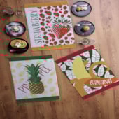 Kit Pano de Copa Teka Fiori Cooking Time e Frutas 6 Pçs Kit Pano de Copa Teka Fiori Cooking Time e Frutas 6 Pçs