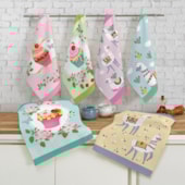 Kit Pano de Copa Teka Fiori Cupcacke e Lhamas 6 Peças Kit Pano de Copa Teka Fiori Cupcacke e Lhamas 6 Peças