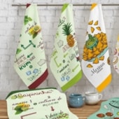 Kit Pano de Copa Teka Fiori Drinks Mexicanos 6 Peças Kit Pano de Copa Teka Fiori Drinks Mexicanos 6 Peças