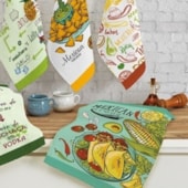 Kit Pano de Copa Teka Fiori Drinks Mexicanos 6 Peças Kit Pano de Copa Teka Fiori Drinks Mexicanos 6 Peças